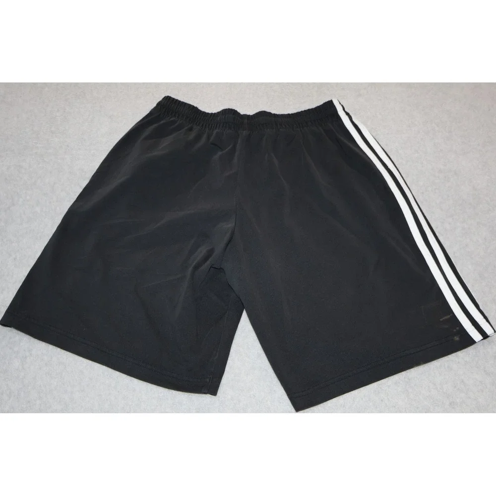 Adidas Gym Shorts Men Large Black 3-Stripes Athletic Gym Workout 9